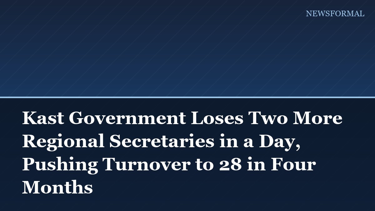Kast Government Loses Two More Regional Secretaries in a Day, Pushing Turnover to 28 in Four Months