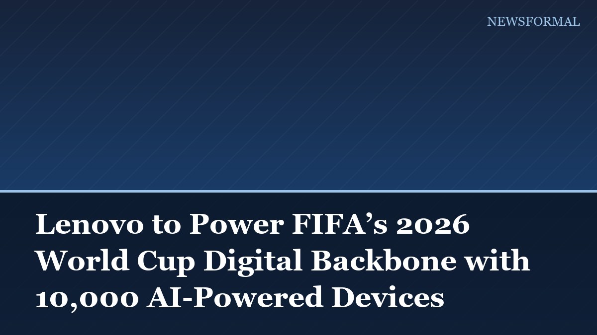 Lenovo to Power FIFA’s 2026 World Cup Digital Backbone with 10,000 AI-Powered Devices