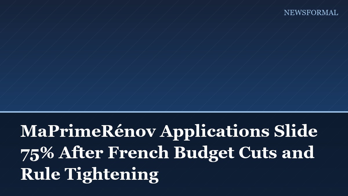 MaPrimeRénov Applications Slide 75% After French Budget Cuts and Rule Tightening
