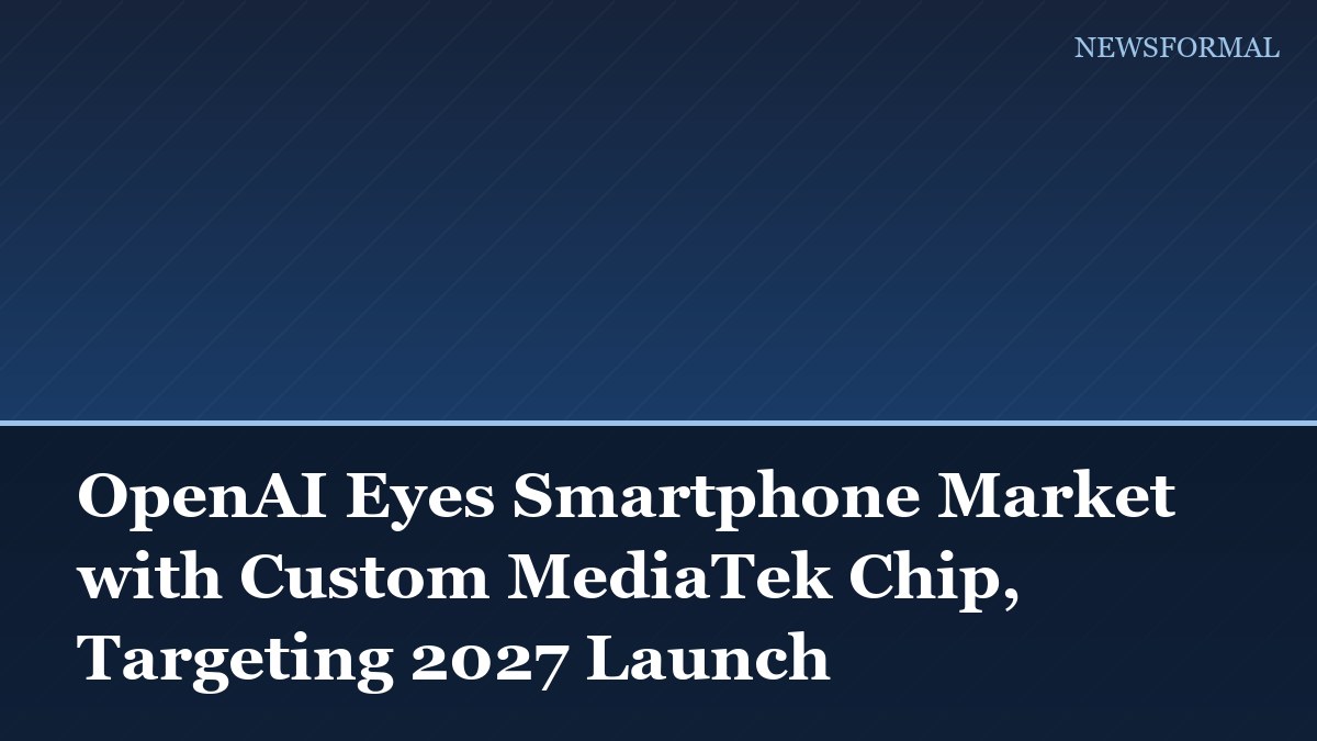 OpenAI Eyes Smartphone Market with Custom MediaTek Chip, Targeting 2027 Launch