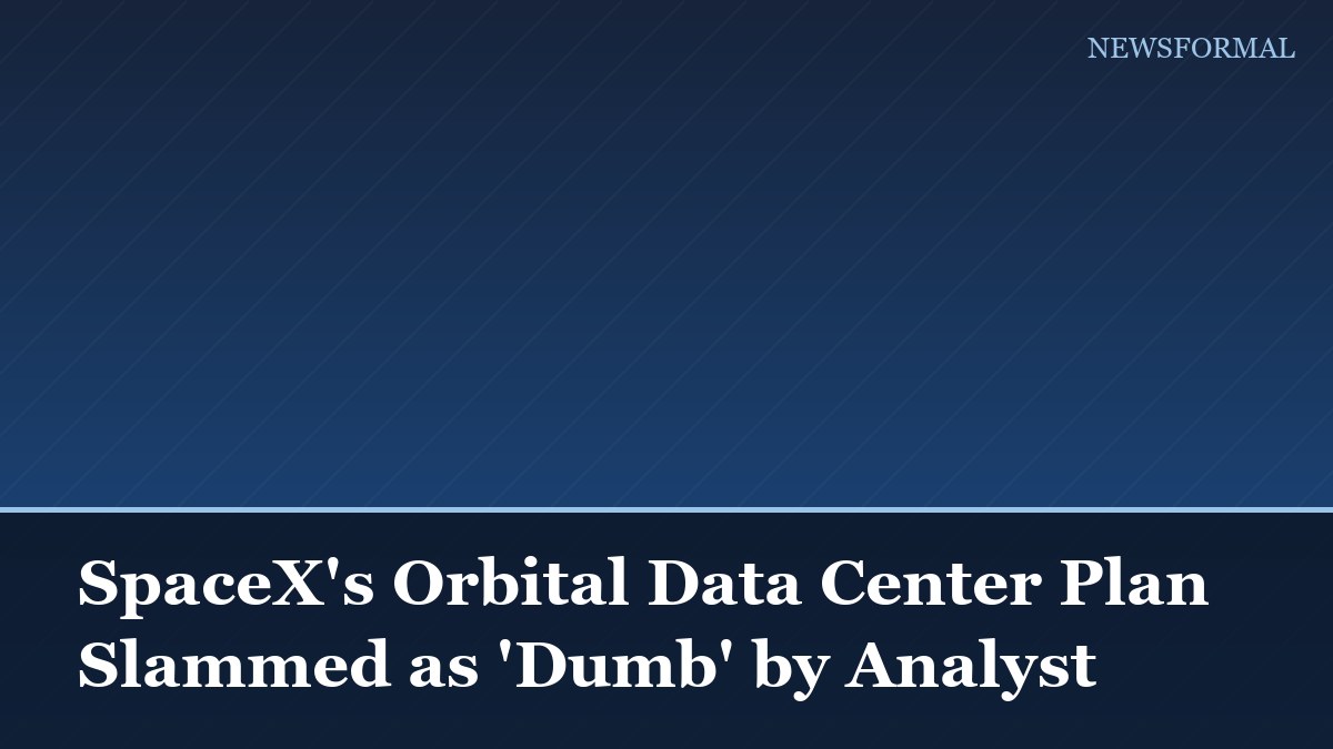 SpaceX's Orbital Data Center Plan Slammed as 'Dumb' by Analyst