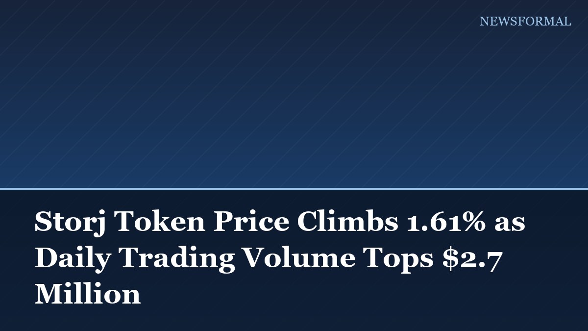 Storj Token Price Climbs 1.61% as Daily Trading Volume Tops $2.7 Million