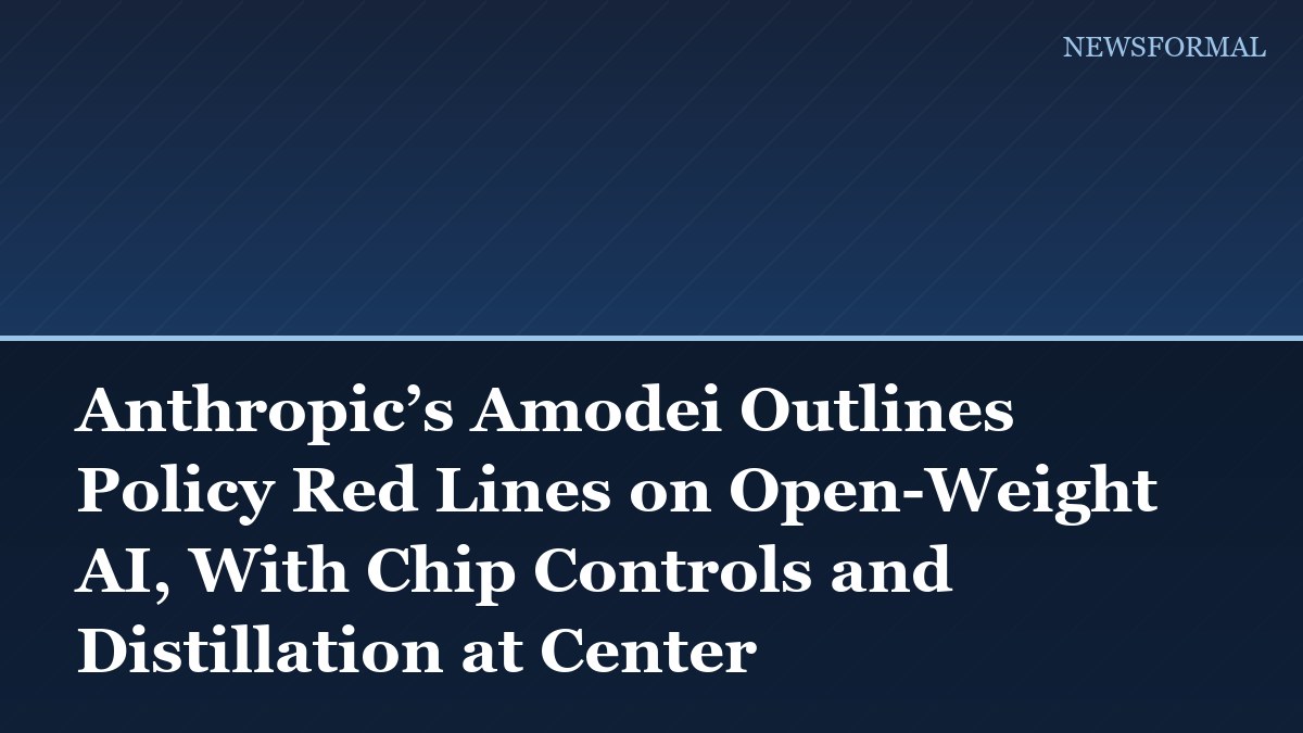 Anthropic’s Amodei Outlines Policy Red Lines on Open-Weight AI, With Chip Controls and Distillation at Center
