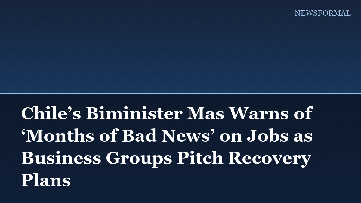Chile’s Biminister Mas Warns of ‘Months of Bad News’ on Jobs as Business Groups Pitch Recovery Plans
