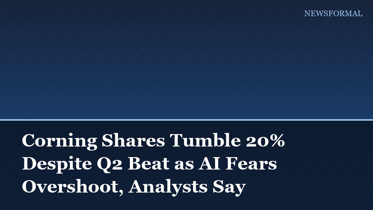 Corning Shares Tumble 20% Despite Q2 Beat as AI Fears Overshoot, Analysts Say