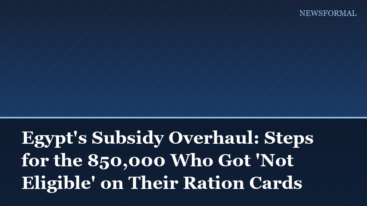 Egypt's Subsidy Overhaul: Steps for the 850,000 Who Got 'Not Eligible' on Their Ration Cards