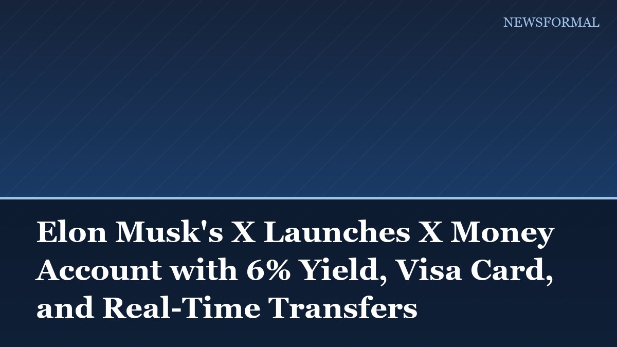 Elon Musk's X Launches X Money Account with 6% Yield, Visa Card, and Real-Time Transfers