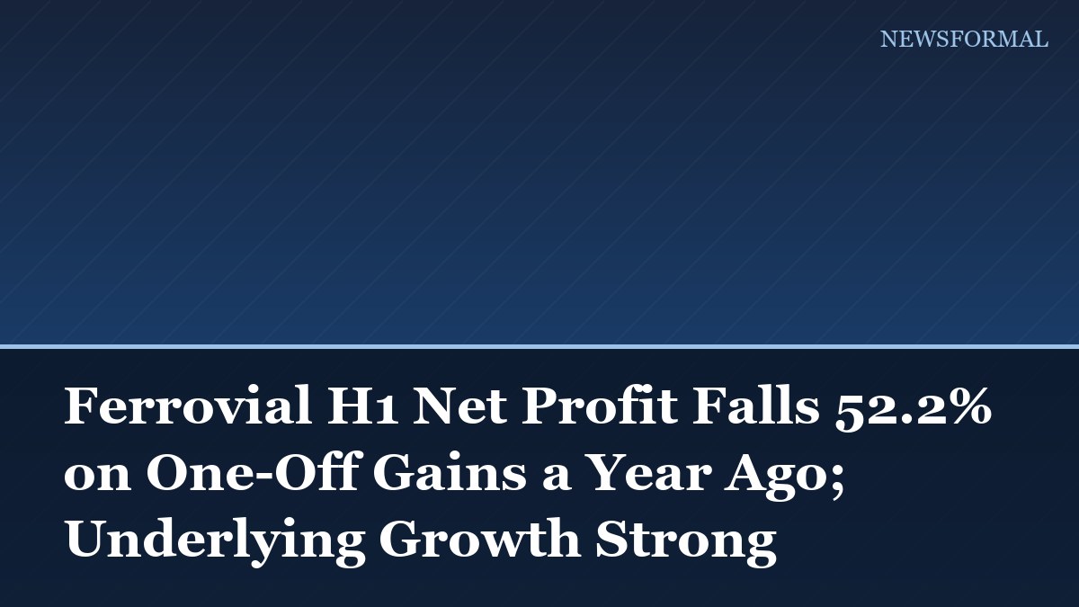 Ferrovial H1 Net Profit Falls 52.2% on One-Off Gains a Year Ago; Underlying Growth Strong
