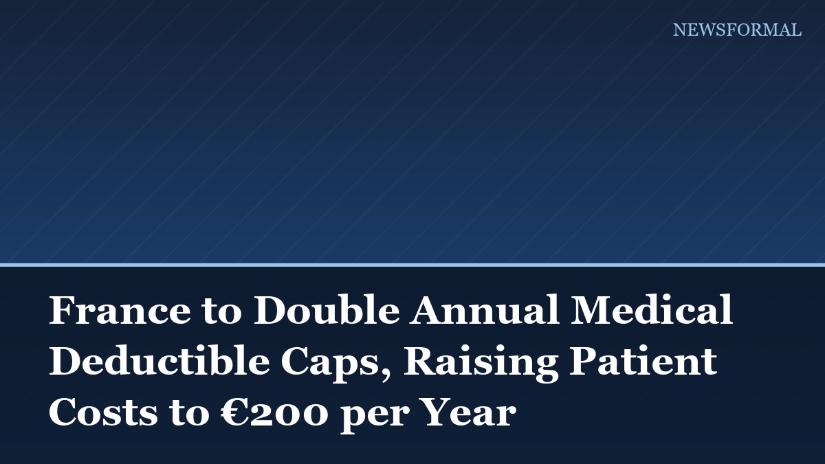 France to Double Annual Medical Deductible Caps, Raising Patient Costs to €200 per Year