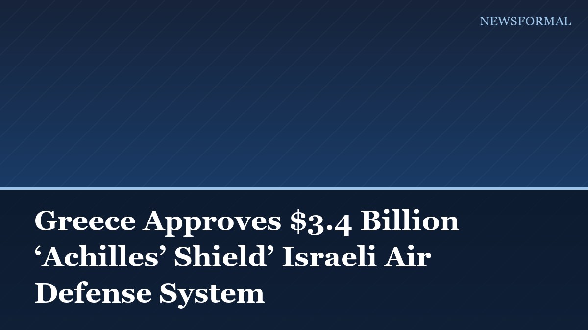 Greece Approves $3.4 Billion ‘Achilles’ Shield’ Israeli Air Defense System