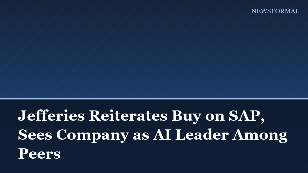 Jefferies Reiterates Buy on SAP, Sees Company as AI Leader Among Peers
