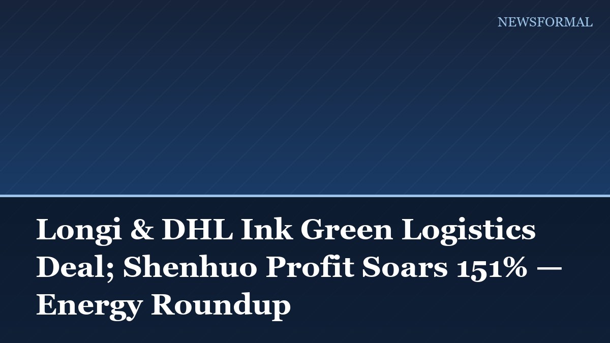 Longi & DHL Ink Green Logistics Deal; Shenhuo Profit Soars 151% — Energy Roundup