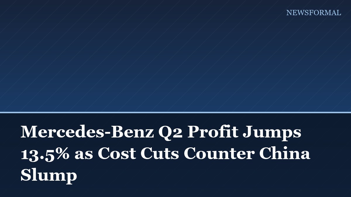 Mercedes-Benz Q2 Profit Jumps 13.5% as Cost Cuts Counter China Slump