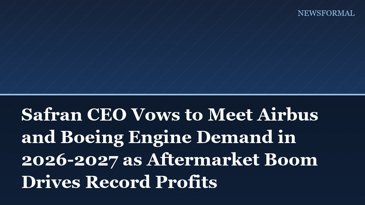Safran CEO Vows to Meet Airbus and Boeing Engine Demand in 2026-2027 as Aftermarket Boom Drives Record Profits