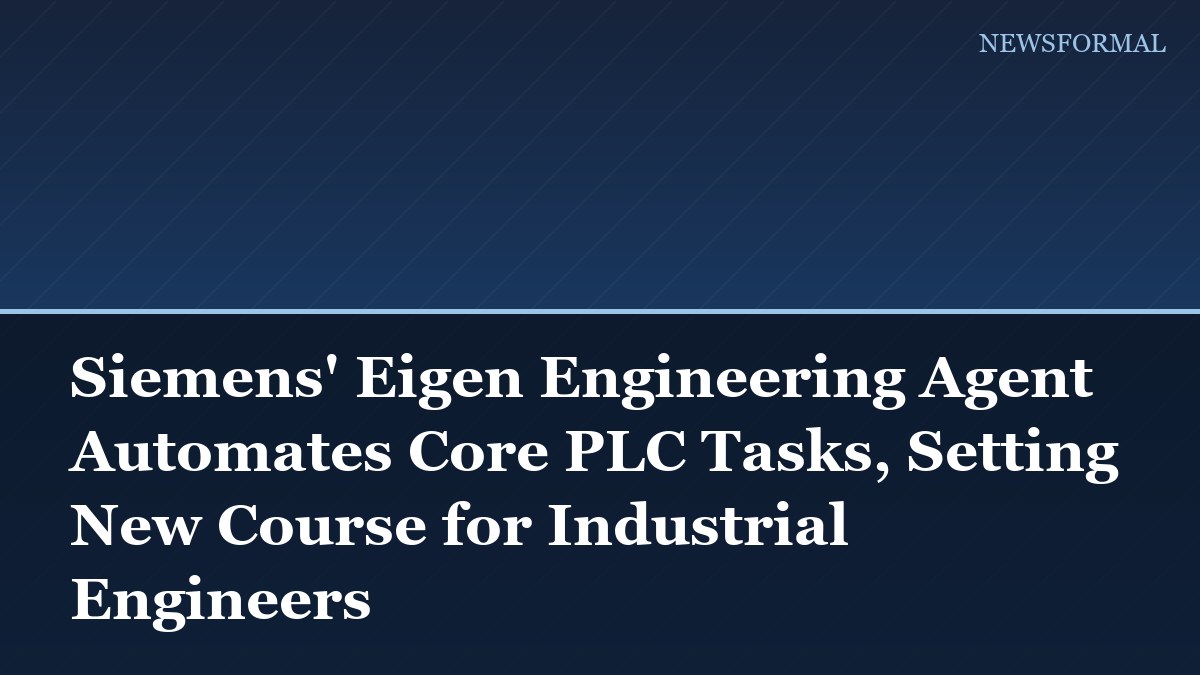 Siemens' Eigen Engineering Agent Automates Core PLC Tasks, Setting New Course for Industrial Engineers