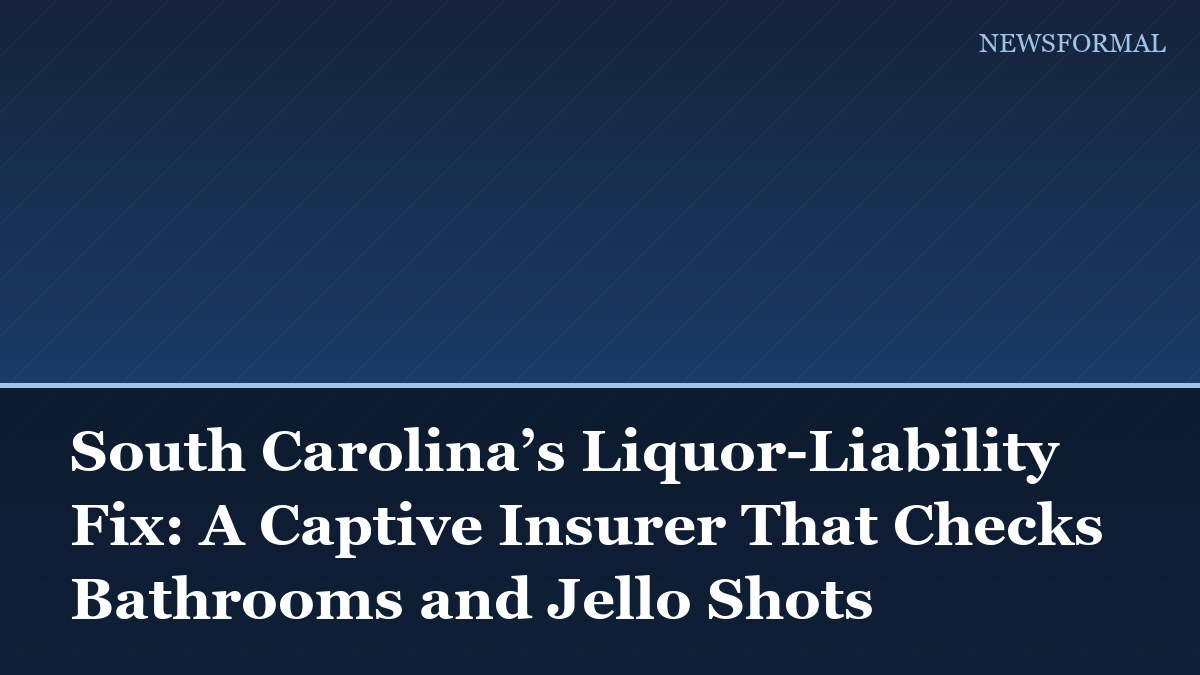 South Carolina’s Liquor-Liability Fix: A Captive Insurer That Checks Bathrooms and Jello Shots