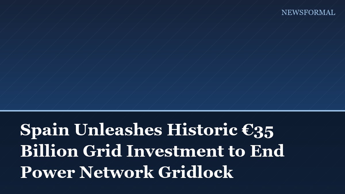 Spain Unleashes Historic €35 Billion Grid Investment to End Power Network Gridlock
