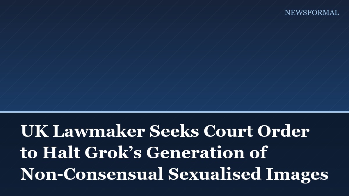 UK Lawmaker Seeks Court Order to Halt Grok’s Generation of Non-Consensual Sexualised Images