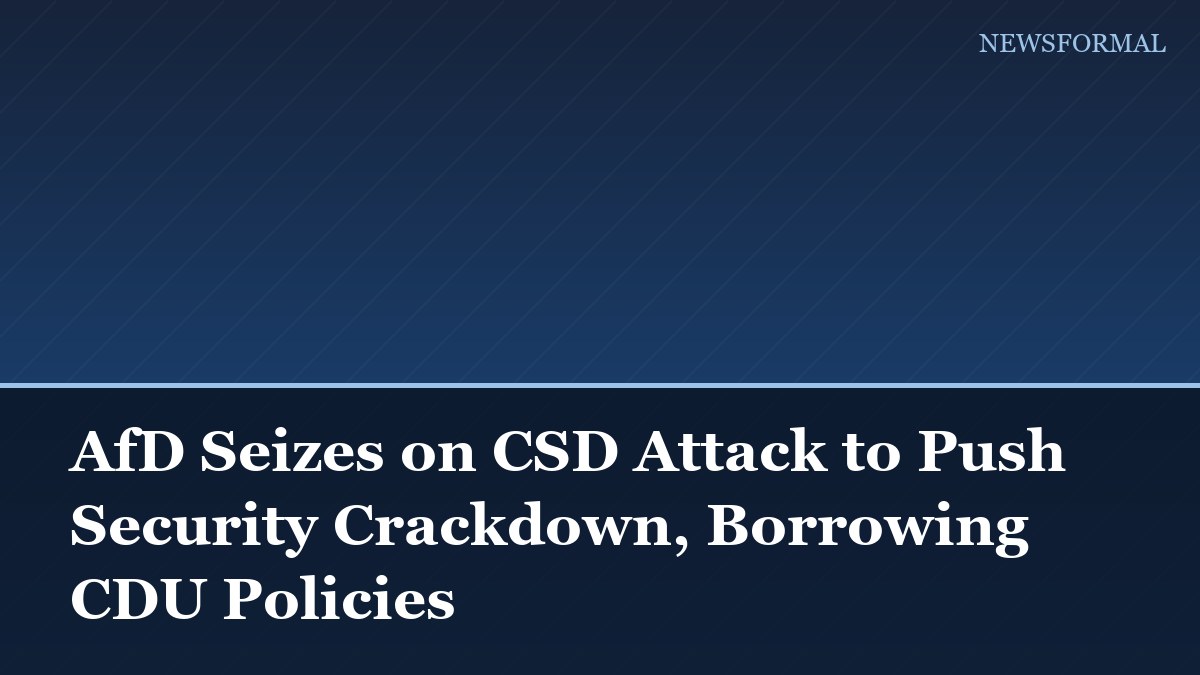 AfD Seizes on CSD Attack to Push Security Crackdown, Borrowing CDU Policies