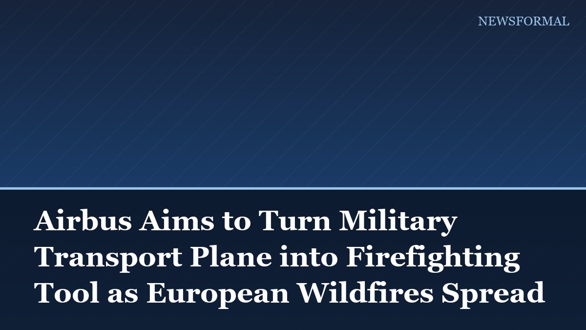 Airbus Aims to Turn Military Transport Plane into Firefighting Tool as European Wildfires Spread