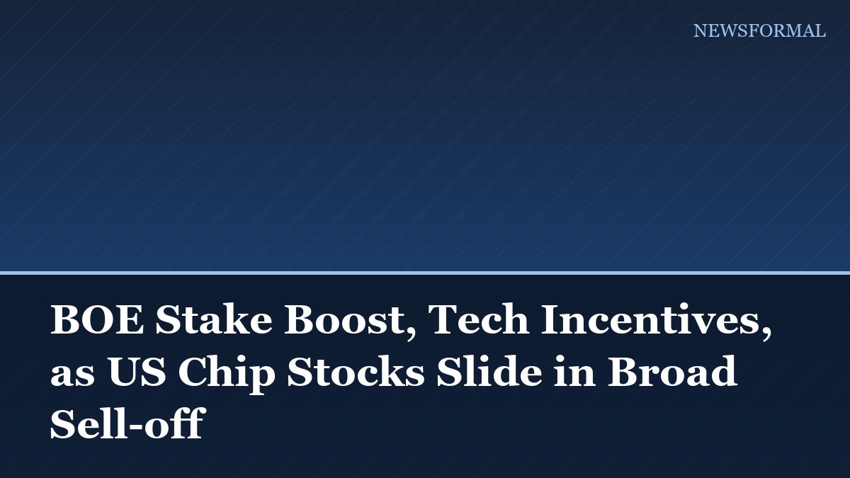 BOE Stake Boost, Tech Incentives, as US Chip Stocks Slide in Broad Sell-off