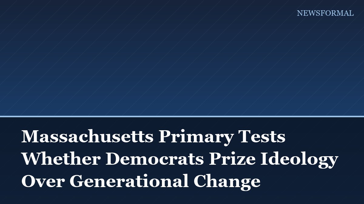 Massachusetts Primary Tests Whether Democrats Prize Ideology Over Generational Change