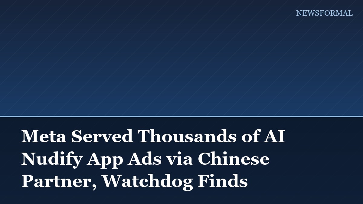 Meta Served Thousands of AI Nudify App Ads via Chinese Partner, Watchdog Finds