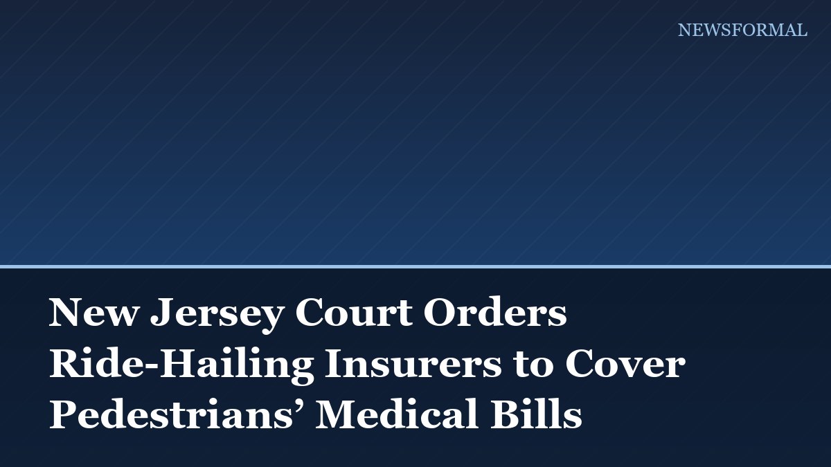 New Jersey Court Orders Ride-Hailing Insurers to Cover Pedestrians’ Medical Bills