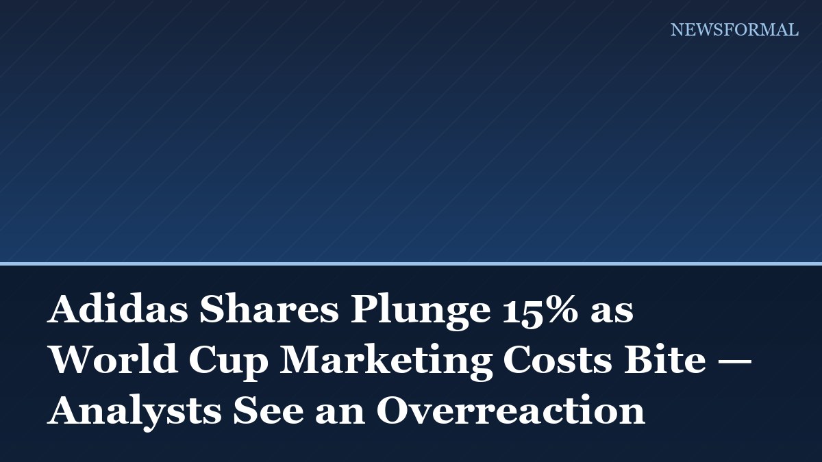 Adidas Shares Plunge 15% as World Cup Marketing Costs Bite — Analysts See an Overreaction