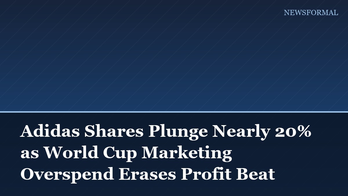 Adidas Shares Plunge Nearly 20% as World Cup Marketing Overspend Erases Profit Beat