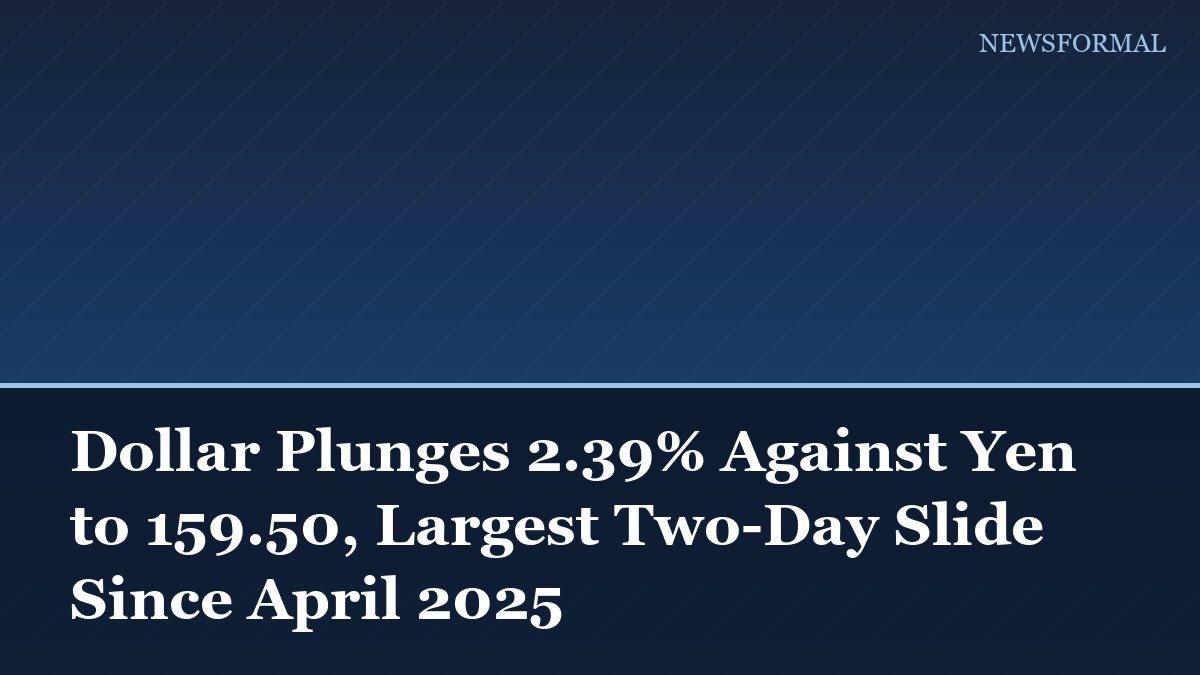 Dollar Plunges 2.39% Against Yen to 159.50, Largest Two-Day Slide Since April 2025