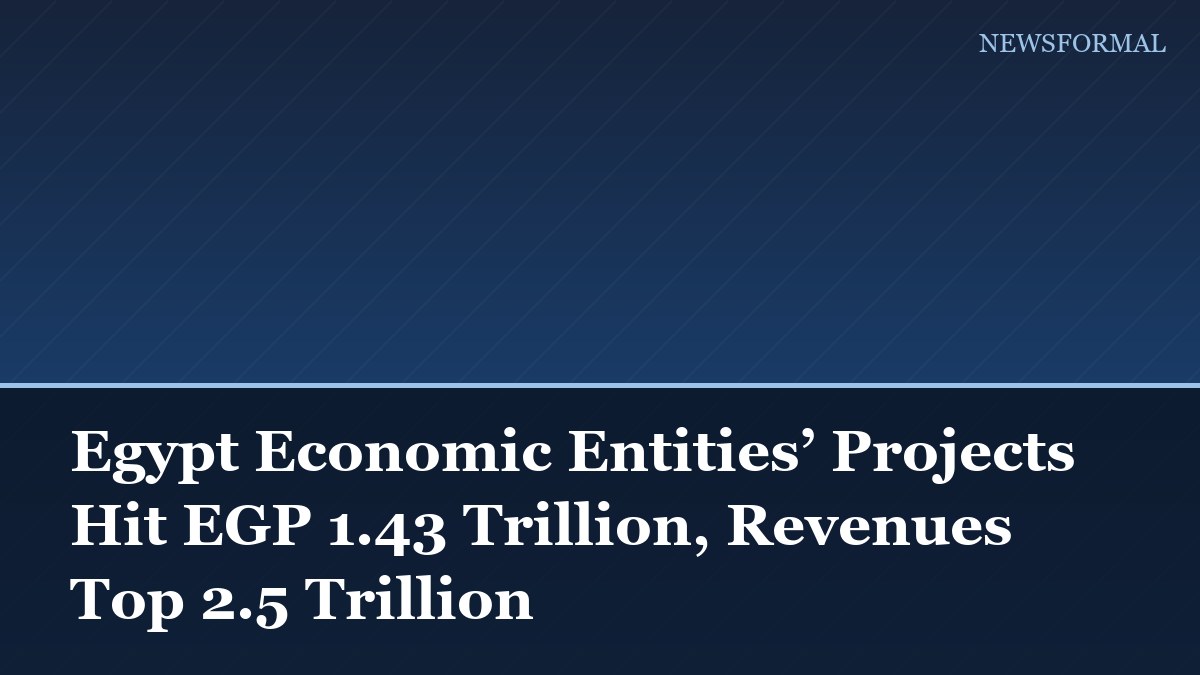 Egypt Economic Entities’ Projects Hit EGP 1.43 Trillion, Revenues Top 2.5 Trillion