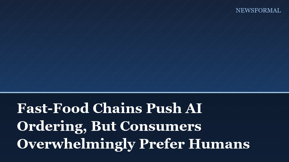 Fast-Food Chains Push AI Ordering, But Consumers Overwhelmingly Prefer Humans