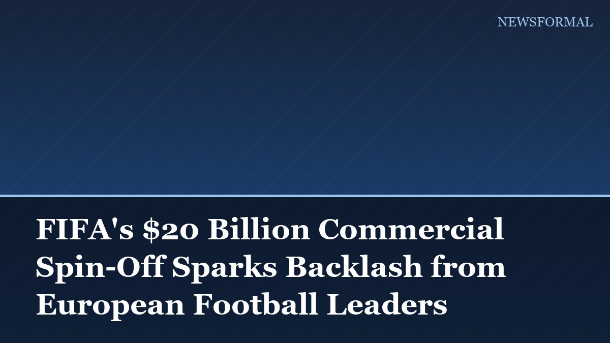 FIFA's $20 Billion Commercial Spin-Off Sparks Backlash from European Football Leaders
