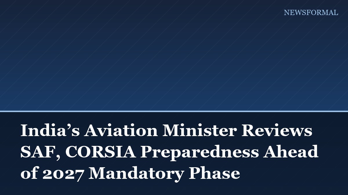India’s Aviation Minister Reviews SAF, CORSIA Preparedness Ahead of 2027 Mandatory Phase