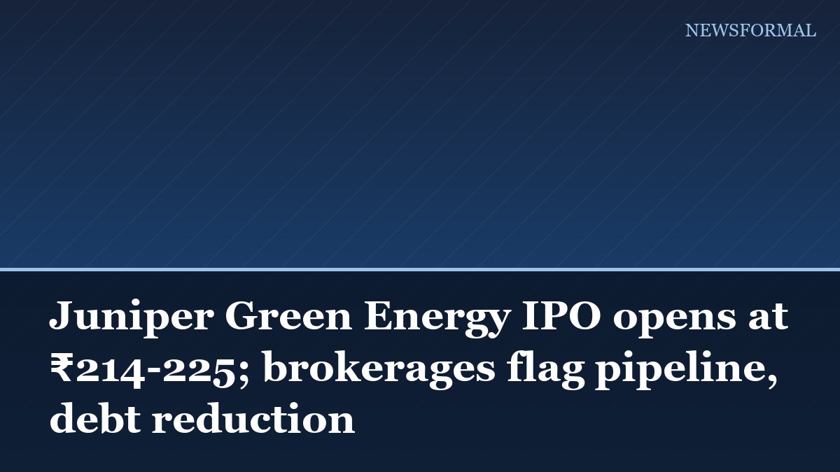 Juniper Green Energy IPO opens at ₹214-225; brokerages flag pipeline, debt reduction
