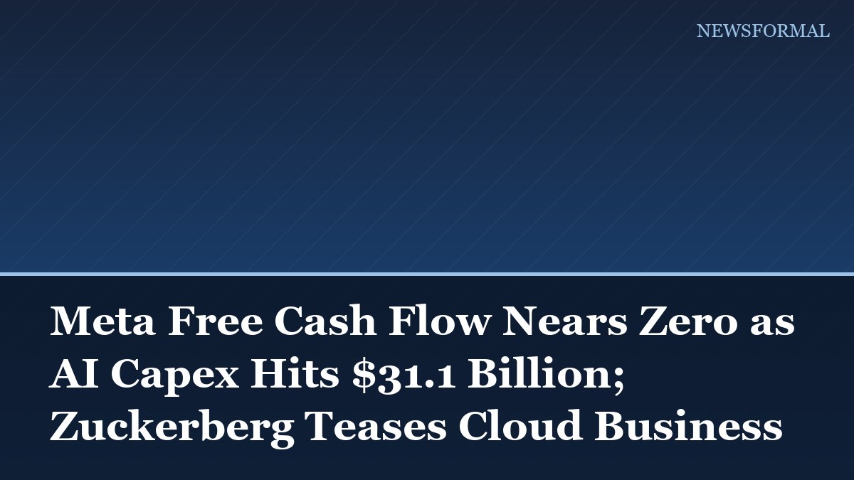 Meta Free Cash Flow Nears Zero as AI Capex Hits $31.1 Billion; Zuckerberg Teases Cloud Business