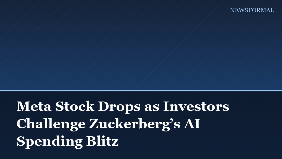 Meta Stock Drops as Investors Challenge Zuckerberg’s AI Spending Blitz