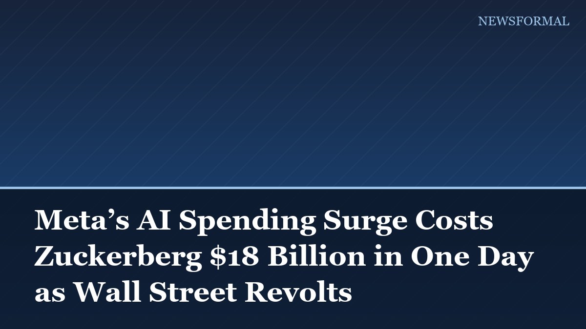 Meta’s AI Spending Surge Costs Zuckerberg $18 Billion in One Day as Wall Street Revolts