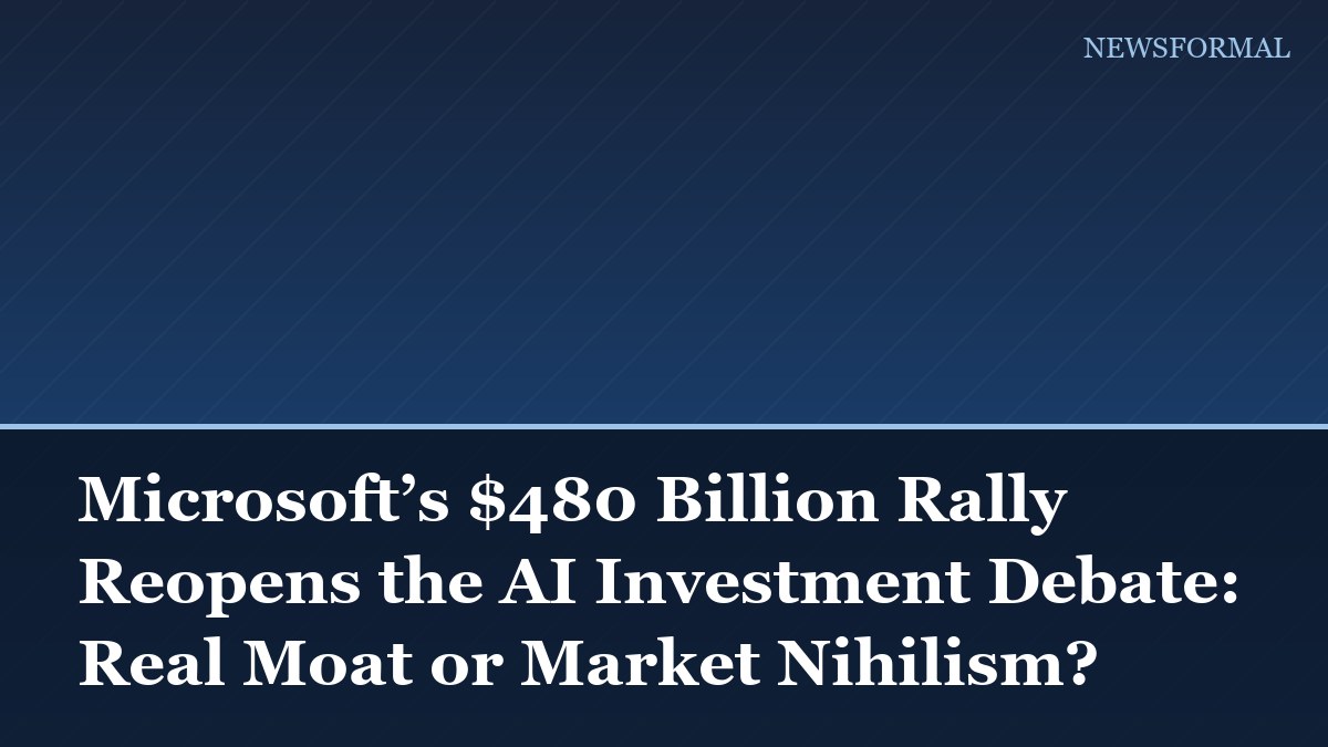 Microsoft’s $480 Billion Rally Reopens the AI Investment Debate: Real Moat or Market Nihilism?