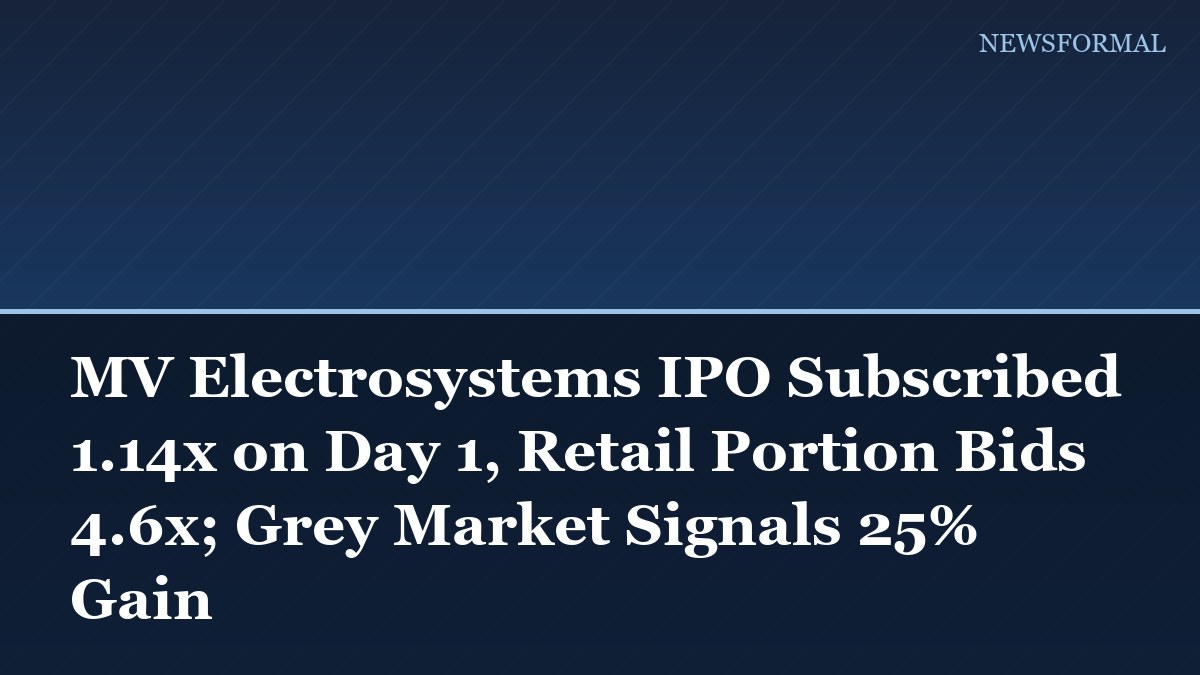 MV Electrosystems IPO Subscribed 1.14x on Day 1, Retail Portion Bids 4.6x; Grey Market Signals 25% Gain
