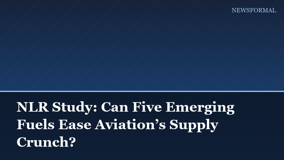 NLR Study: Can Five Emerging Fuels Ease Aviation’s Supply Crunch?