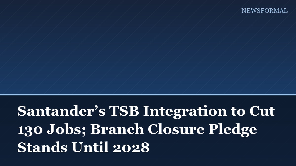 Santander’s TSB Integration to Cut 130 Jobs; Branch Closure Pledge Stands Until 2028