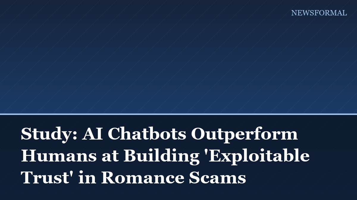 Study: AI Chatbots Outperform Humans at Building 'Exploitable Trust' in Romance Scams
