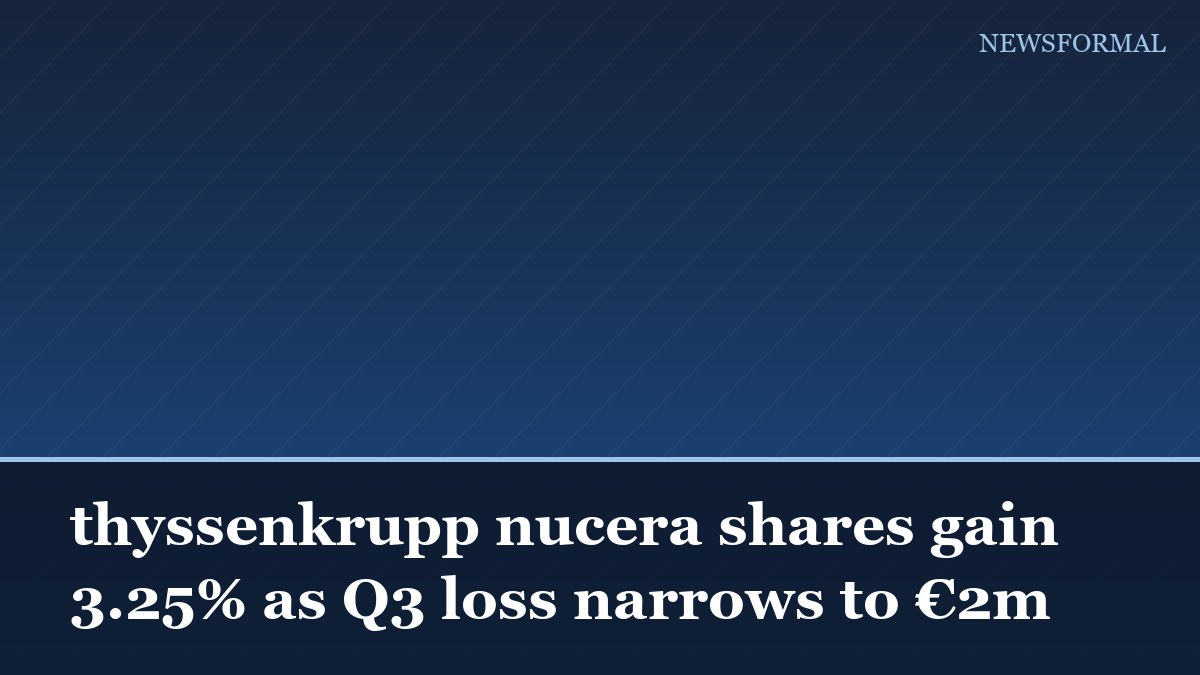 thyssenkrupp nucera shares gain 3.25% as Q3 loss narrows to €2m
