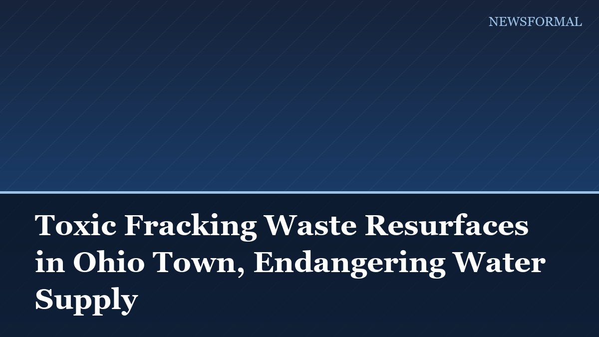 Toxic Fracking Waste Resurfaces in Ohio Town, Endangering Water Supply