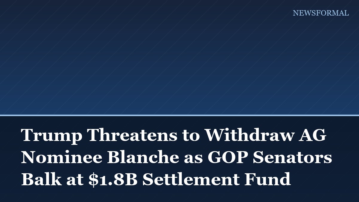 Trump Threatens to Withdraw AG Nominee Blanche as GOP Senators Balk at $1.8B Settlement Fund