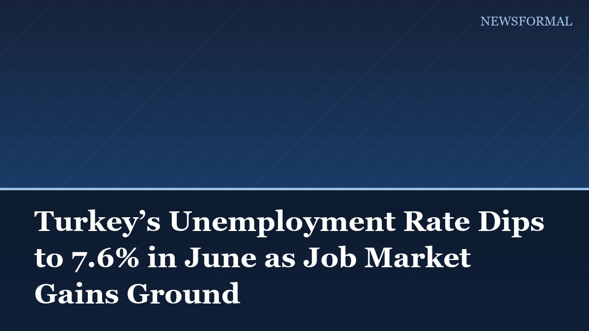Turkey’s Unemployment Rate Dips to 7.6% in June as Job Market Gains Ground