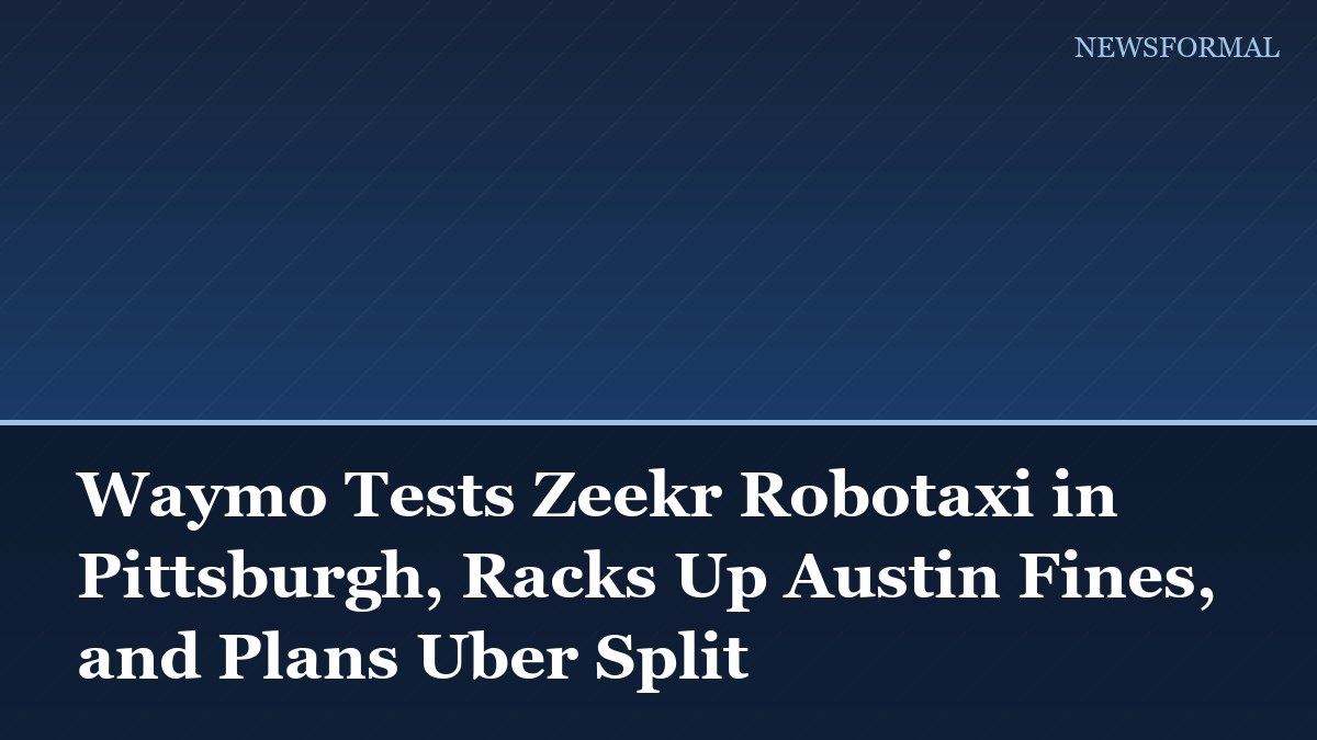 Waymo Tests Zeekr Robotaxi in Pittsburgh, Racks Up Austin Fines, and Plans Uber Split