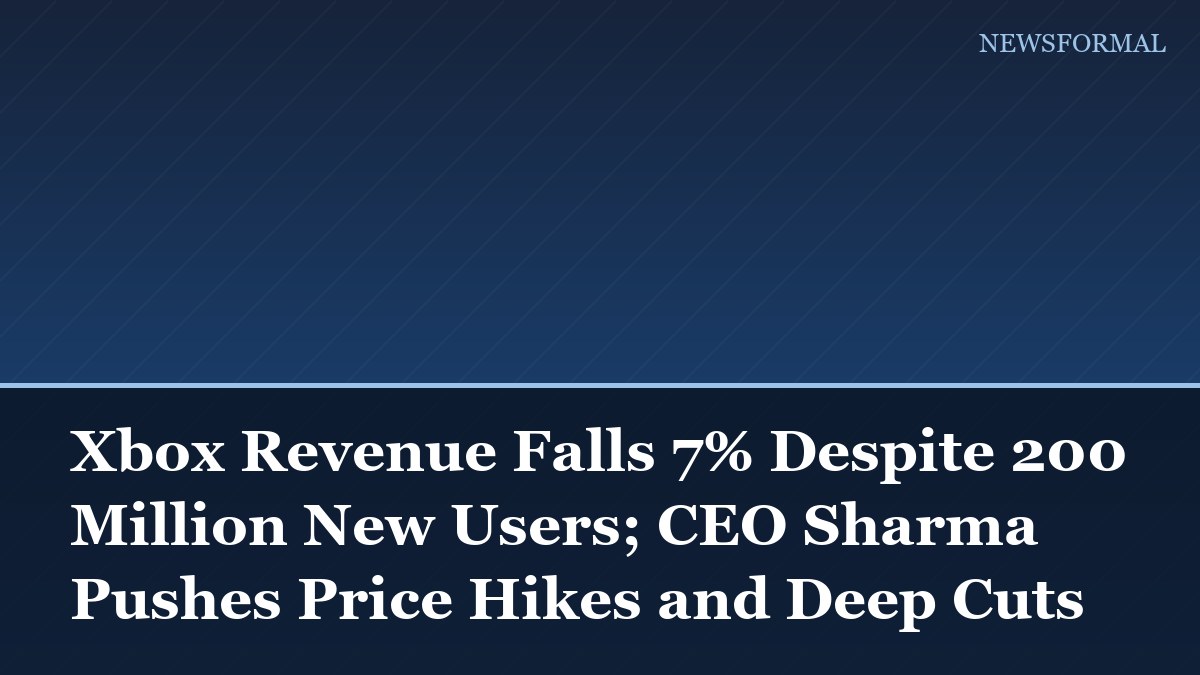 Xbox Revenue Falls 7% Despite 200 Million New Users; CEO Sharma Pushes Price Hikes and Deep Cuts